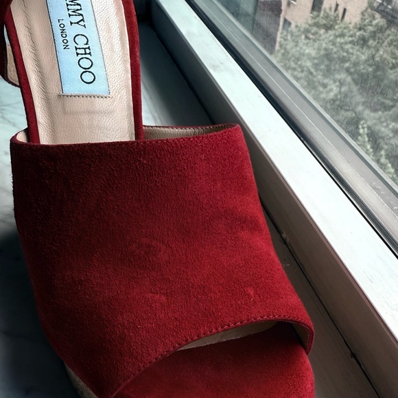 Jimmy Choo Red Suede wedges - Picture 5 of 5